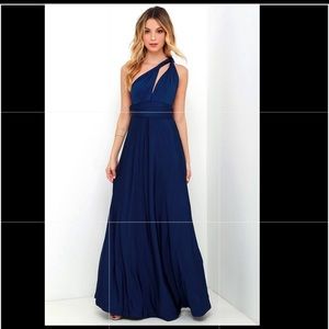 “Always Stunning Convertible Navy Blue Maxi Dress”